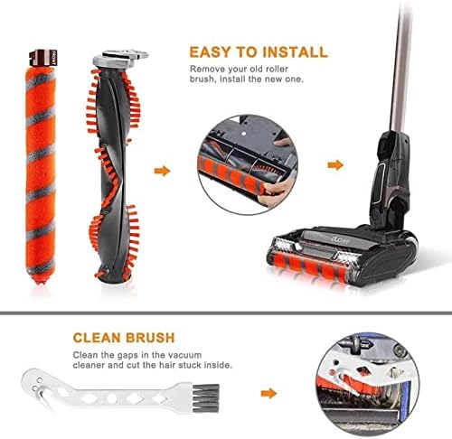 HEPA Filter &Foam Felt Filter Set + Roller Brush Replacement for Shark NV800 NV800W NV801 NV801Q NV803 UV810 HV380 HV381 HV382 Vacuum Cleaner Replacement Parts Brush Roll