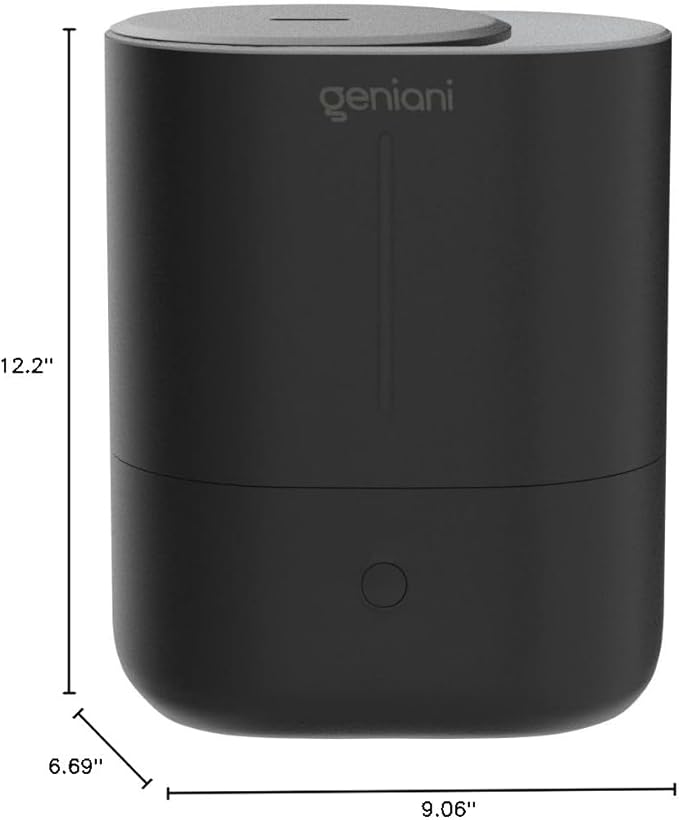 GENIANI Cool Mist Air Humidifiers for Bedroom, Plants, and Large Rooms - Quiet Humidifiers for Baby Room with Auto Shut Off & Night Light (3.9L, Black)