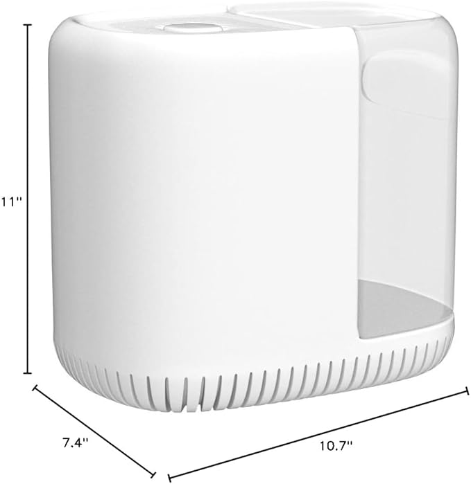 Canopy Bedside Evaporative Humidifier - 36 HR Run Time, 2.5L Capacity - No Mist - Help Alleviate Symptoms of Allergies, Flu, Cold, Dry Skin Includes Humidifier, Unwind Aroma, Filter - White