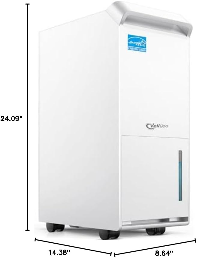 1,500 Sq.Ft Energy Star Dehumidifier for Basement with Drain Hose, 22 Pint 2019 DOE DryTank Series Dehumidifiers for Large Room, Suit for Garden Hose, Intelligent Humidity Control, 24H Timer