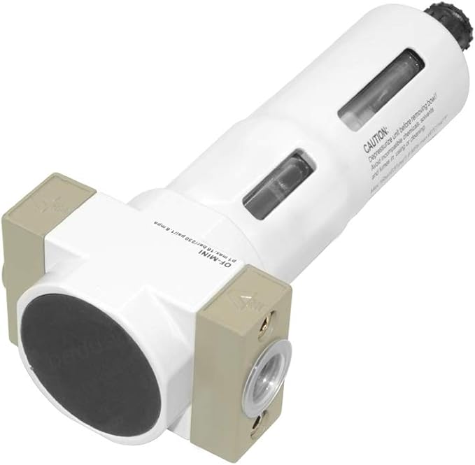 Beduan 1/2" Air in-line Compressed Particulate Filter,Moisture Water Trap Filter With Visible Bowl,Semi-Auto Drain(MIDI)