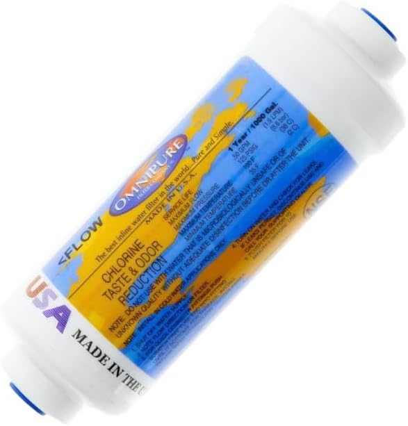 IPW Industries Inc-Omnipure - (K2340-KK) - 6" x 2" T40 GAC Coconut Carbon Inline Filter 3/8" OD Quick Connect