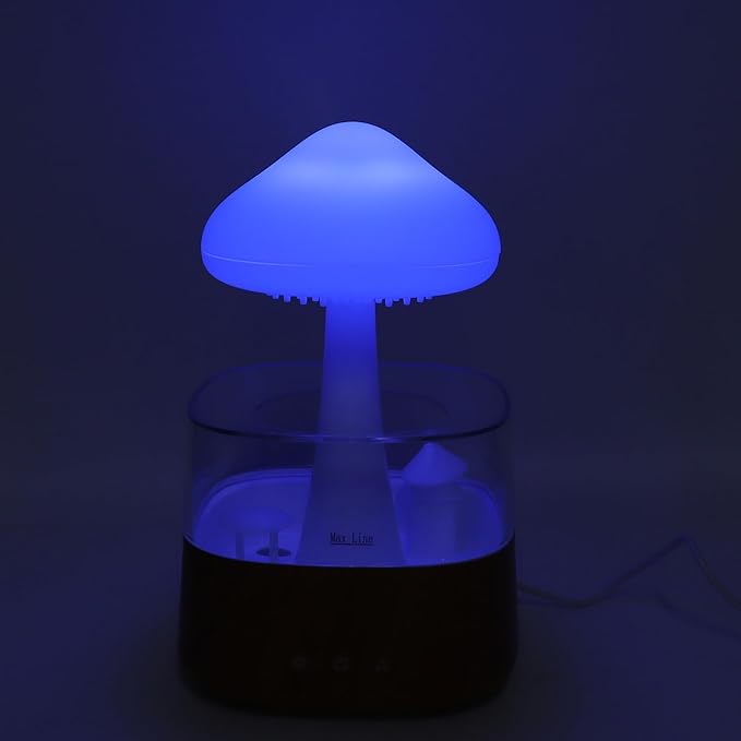 Rain Cloud Humidifier Night Light, Bedside Mushroom Rain Cloud Diffuser for Bedroom Office Moisturizing