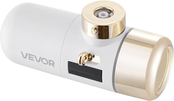 VEVOR Skincare Water Filter, Faucet Mount Water Filters with Micro-Nano Bubble for Skin, Sink Tap Purifier, Removes Chlorine with 1 Filter, for Kitchen and Bathroom Faucets, White + Gold