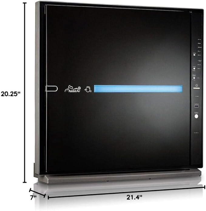 Rabbit Air, MinusA2 Air Purifiers for Home, Ultra Quiet HEPA Air Purifier - Wall Mountable Air Purifiers for Home Large Room, Allergies, Dust, Mold, Smoke & VOCs - (SPA-780N, Black, Germ Defense)