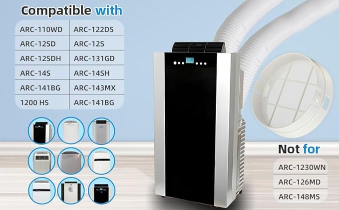 Washable Hose Pre-Filter for Portable Air Conditioner, 5’’ Diamiter 1 Pack White