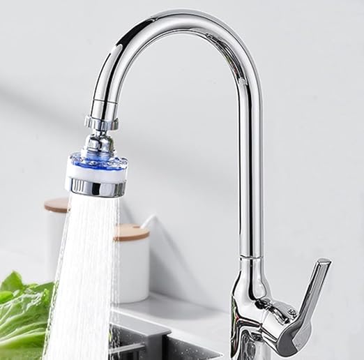 Hoorae 3-Pack Sink Faucet Filters (with 6 Replacement Filter Elements) – Designed for Use in Kitchen and Bathroom Washbasins