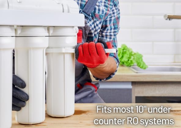 Reverse Osmosis DRO ERO Universal Filter Kit 1 Year Set, Compatible with Most 10" Water Filtration Systems, Under Sink RO Water Filter Kit with Membrane and Filter Wrench