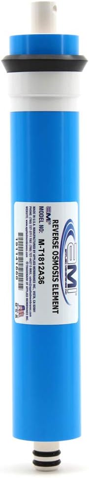 APPLIED MEMBRANES INC. 36 GPD Reverse Osmosis Membrane | RO Membrane Water Filter Replacement for Reverse Osmosis Water Filtration System | 1.8” x 12” Universal Compatibility | Made in USA M-T1812A36