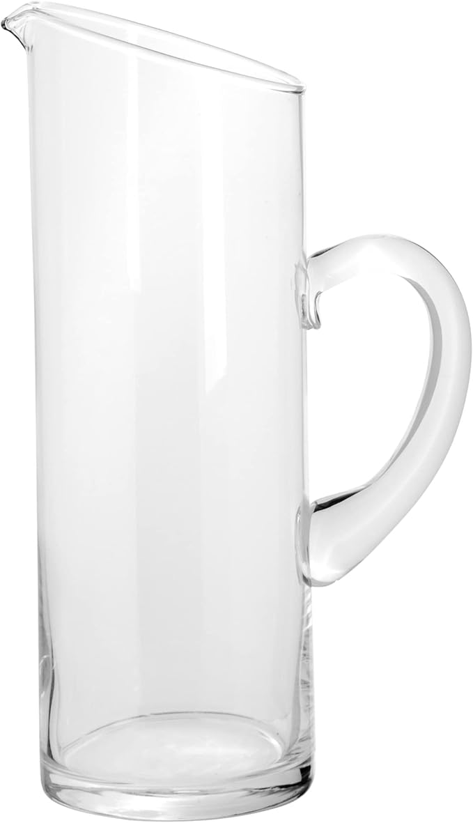 Glass Water Pitcher with Spout – Elegant Serving Carafe for Water, Juice, Sangria, Lemonade, and Cocktails – Crystal-Clear Glass Beverage Pitcher.