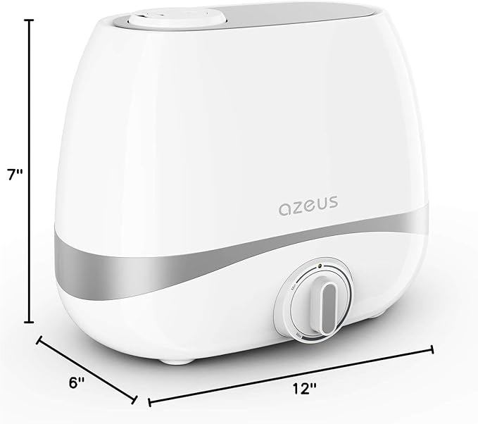 AZEUS Humidifiers, 2.8L Ultrasonic Cool Mist Humidifier for Large Room Babies Office, Quiet Humidifiers with Microporous filters, Lasts up to 50 Hours, Auto Shut-Off (BPA-Free)