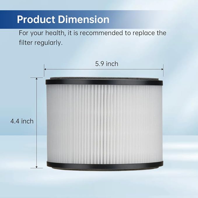 AP-S0610L Replacement Filter Compatible with Mooka AP-S0610L Air Purifi-ers, H13 True HEPA Filter, 3-Stage Filtration System, 2 Pack