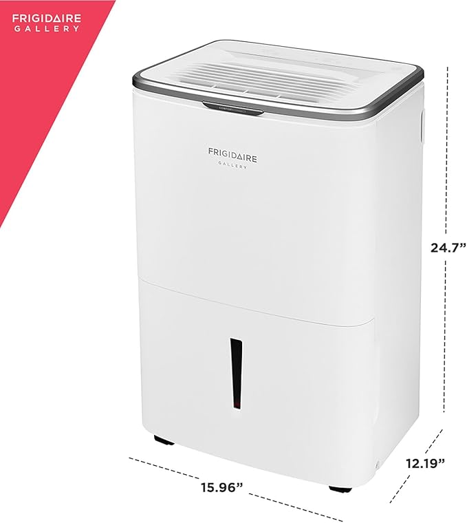Frigidaire 50-Pint Smart Dehumidifier for Basement, Garage, Attic, 115V, Energy Star Moisture Absorber with Timer, Wi-Fi, App Control and Amazon Alexa & Google Home Compatibility in White