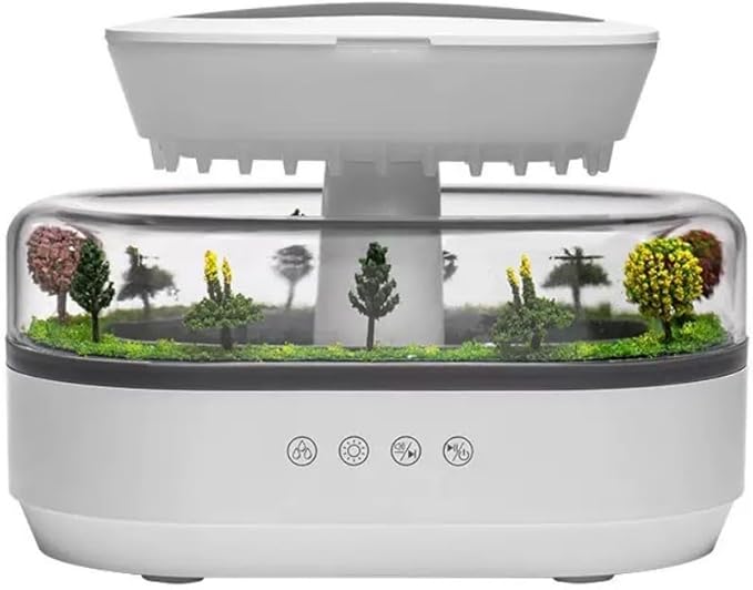 Humidifiers for Bedroom, 250ML Essential Oil Diffuser, Aromatherapy Diffuser, with 7-Color Mood Light, Quiet Raindrop Cool Mist Air Humidifier for Bedroom, Office, Nursery, Plants- White