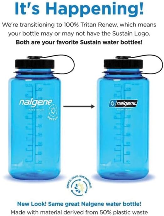 Nalgene Leak Proof Tritan BPA-Free Water Bottle - 32 oz Wide Mouth - Made in the USA for Outdoor Use & Daily Hydration (Odyssey)