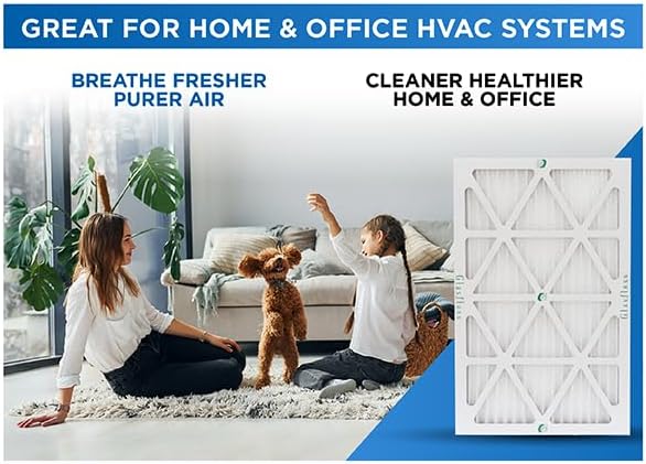 Glasfloss 18x25x1 MERV 10 (FPR 5-6) Pleated Air Filters Box of 6. Actual Size: 17-1/2 x 24-1/2 x 7/8