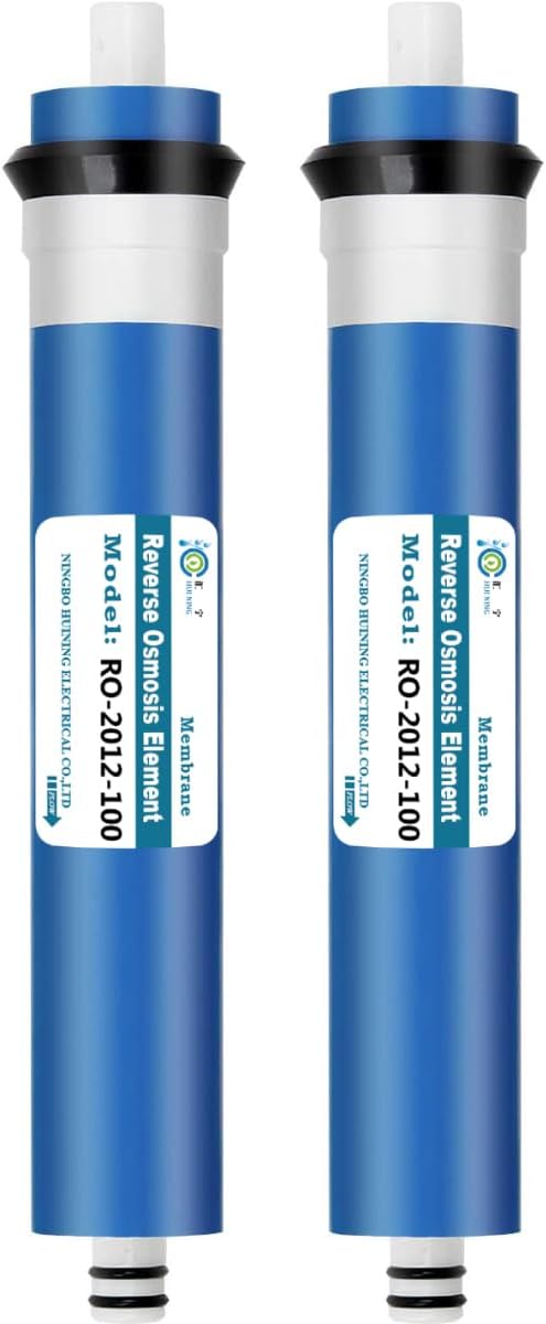 Huining Reverse Osmosis Membrane Residential RO Membrane Water Filter Cartrige Replacement for 5-Stage Home Drinking Water Filtration System Household Water Purifier… (100GPD membrane*2)