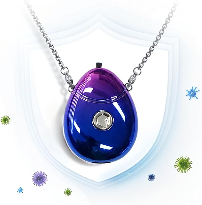 Personal Air Purifier, Chartreey® Wearable Air Purifier Necklace, True 199 million/cm³ Negative Ion, Portable Air Purifier Eliminates Dust, Pollen, Smoke for Outdoor, Travel(Purple)