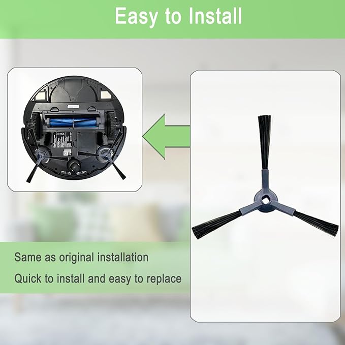 Upgraded Vacuum Side Brushes Replacement for Shark IQ R101AE RV1001AE AV912S AV911S AV1010AE RV1000 AV970 AV993 AV1002AE Shark AI AV2501S AV2501AE RV2610WD RV2610WA RV2502AE Robot Vacuum Cleaner