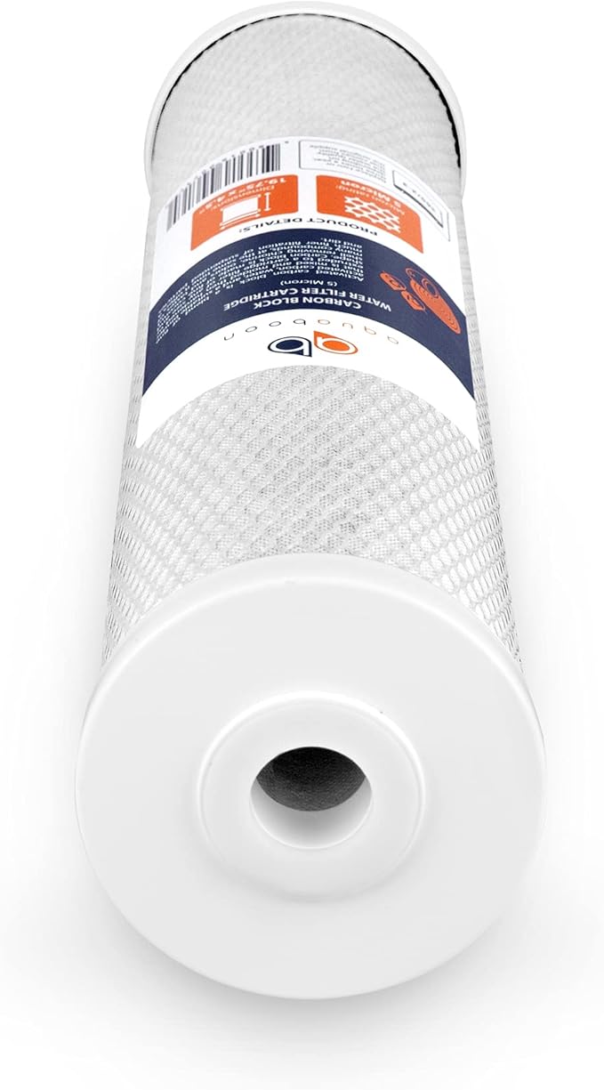 Aquaboon 4.5 x 20 Carbon Block Filter Cartridge Large - 5 Micron Whole House Water Filter Replacement Remove Chlorine Taste Odors Compatible with FC25B, EPM-20BB, CB-BB-20, 155783-43 (1 Pack)