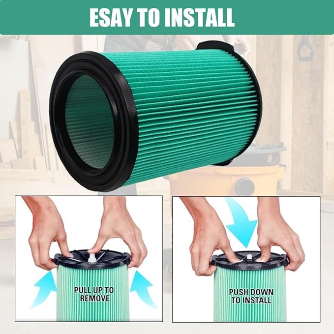 Wet/dry Vac Filter VF6000 Compatible with Ridgid Shop Vac 5-20 Gallon & Husky 6-9 Gal Wet/Dry Vacuums,Replacement VF6000 Filter 1PACK