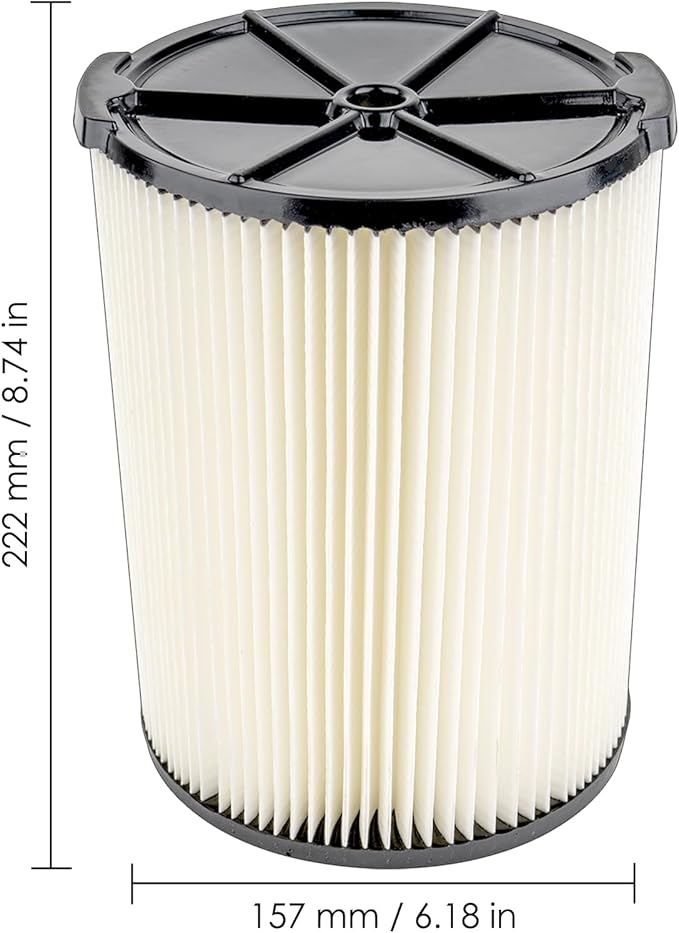 (2 Pack) VF4000 Replacement Cartridge Filter Compatible With RIDGID 72947 Wet dry Vac 5 to 20 Gallon 6-9 Gal Husky Vacuum RV2400A RV2600B WD5500 WD0671 Vac, VF4000 filter 2 Pieces