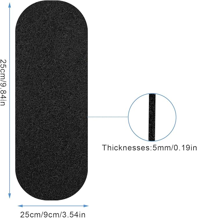 5-Pack Ceiling Fan Filters for Blades, Ceiling Fan Air Purifier Pads, Coconut Carbon Universal Air Filter, Ceiling Fan Blade Filters for Common Household Contaminants (10 * 3.5 * 0.2”)