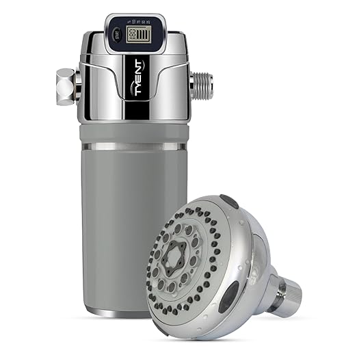 Tyent - Shower Lux Filter - High Output Showerhead Filter - Multiple Water Pressure Settings - Electronic Filter Replacement Reminder - Luxurious Shower Experience