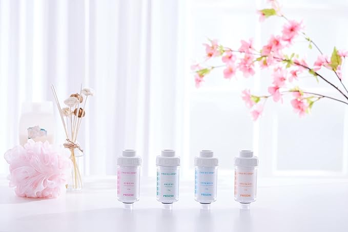 HubiCare Shower Infuser - Vitamin C Shower Filter, Hard Water Softener, Water Purifying, Chlorine & Fluoride Shower Filter, Head with Beads, Helps Dry Skin & Hair Loss (Tropical Blue Ocean)