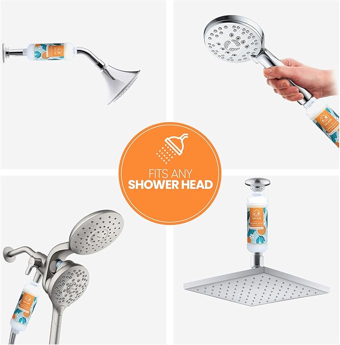 LIFLASH Vitamin C Shower Filter for Hard Water, Aromatherapy Softener Purifier, Help with Softer Skin and Hair Enhancement, for Universal Output Showerhead, Easy Installation (SUMMER CITRUS)