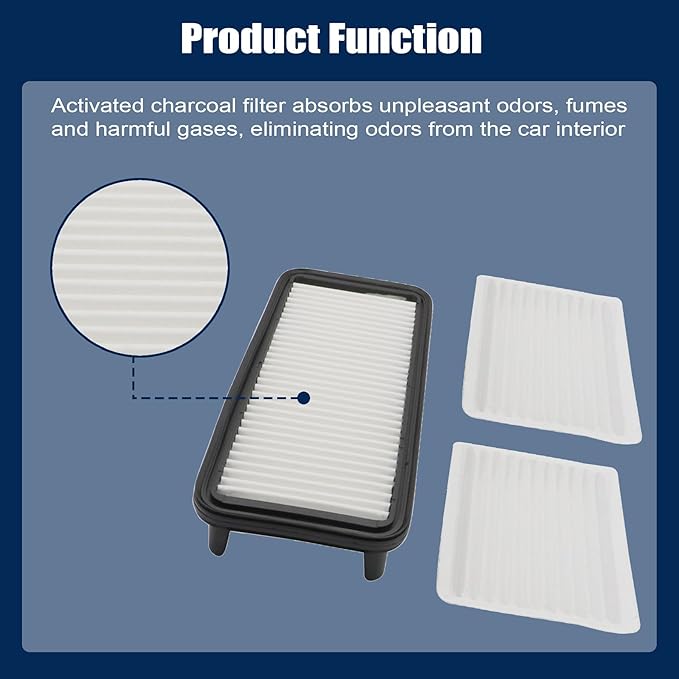 XQSMWF Cabin Air Filter Kit Compatible with Kubota Tractor SVL75-2C SVL75C SVL90-2C M6040 M7040 L3240 L4060 L4240 L4740 B2650 B3000 B3030 B3350 Cabin Replce T1855-71600 6A671-75090 014520-0804