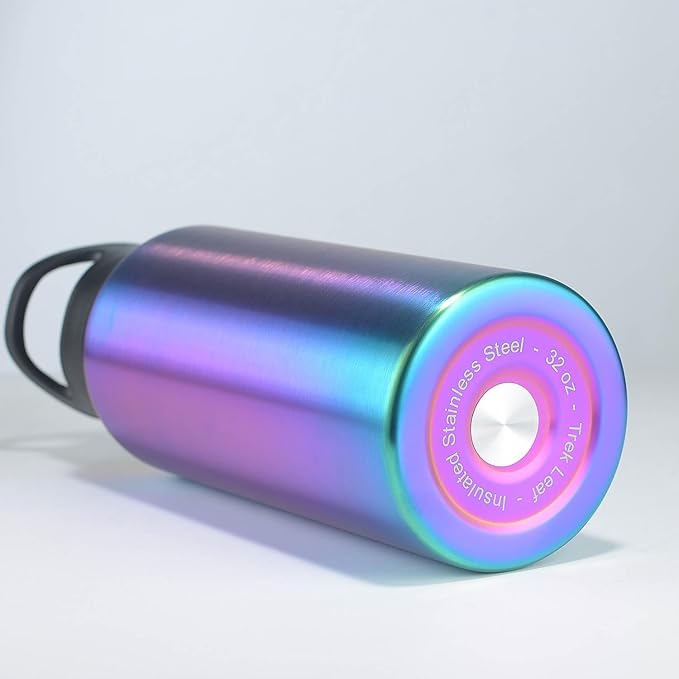 Travel Water Bottle with 3 Lids (Spout, Straw, Flip) Leak Proof, Quality, Vacuum Insulated, Stainless Steel (Twilight, 32 oz)