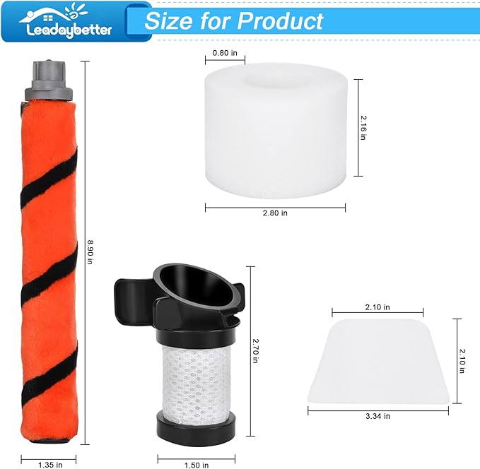 Leadaybetter Vacuum Filters Replacement for Shark ION Flex Duo Clean IF100 IF200 IF201 IF202 IF251 IF252 IF281 IF282 IF285 IR141 IR142 UF280 X30 X40 F60 F80 IC205, Compare to Part #XPREMF100&XPSTMF100