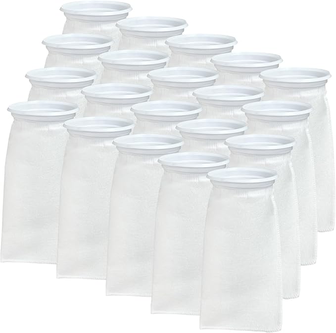 20 Pack 4 Inch Ring Felt Filter Socks 200 μm Compatible with Waterbox Marine X 60.2, 90.3, and 110.4, Aquarium Filter Bags for Saltwater, 4 Inch Ring by 10.4 Inch Long