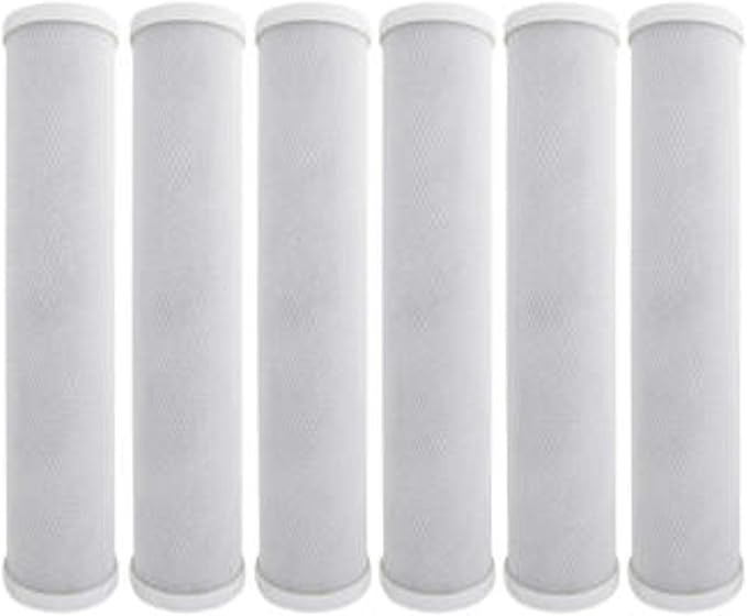 CFS – 6 Pack Carbon Block Water Filter Cartridges Compatible with Watts WCBCS975RV Models – Removes Bad Taste and Odor – Whole House Replacement Filter Cartridge – White