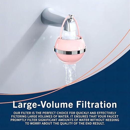 Bath Filter for Tub - Kinder Water Filter for Bathtub, Hard Water Softener to Remove Lead,Chlorine and Fluoride, Improve Skin, Hair and Nails Condition,Pink