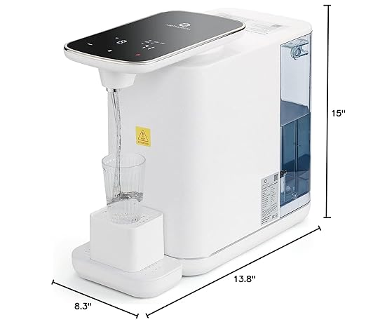 Airthereal Reverse Osmosis Countertop Water Filter System, 5 Stage Purification, 3:1 Pure to Drain, Portable 6L Water Purifier, Pristine Pro6H (No Installation Required)