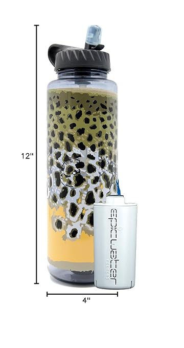 Epic Water Filters Nalgene OG Water Bottle with Filter, USA Made, BPA Free, Removes 99.99% Tap Water Contaminants, Forever Chemicals, Rep Your Water Art, 48 oz