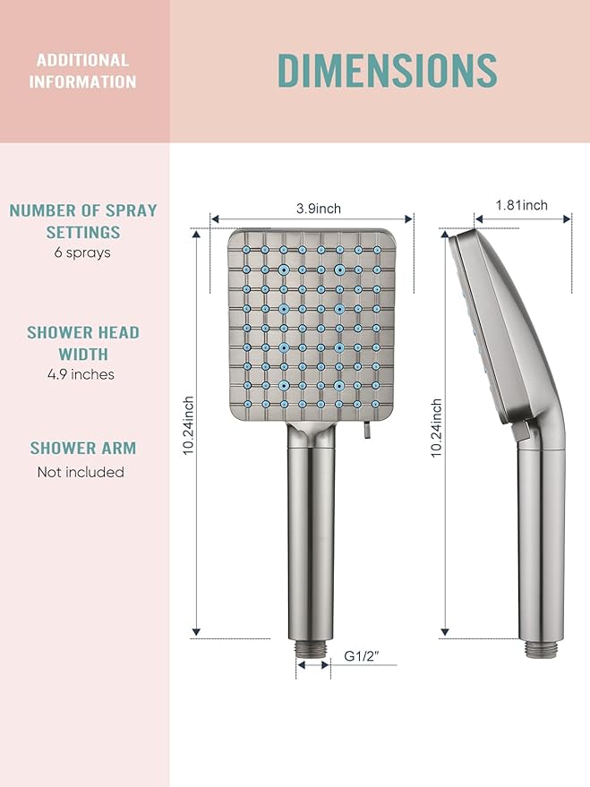 Cobbe Filtered Shower Head with Handheld, High Pressure 6 Spray Mode Showerhead with Filters, Water Softener Filters Beads for Hard Water - Remove Chlorine - Reduces Dry Itchy Skin, Brushed Nickel
