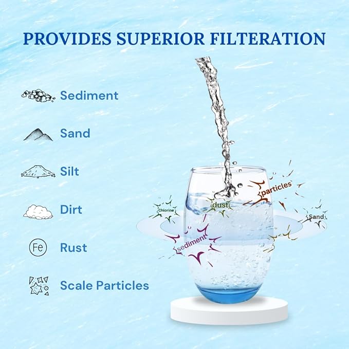 Baleen Filters 10" x 2.5" 5 Micron String Wound Sediment Filter Cartridge Replaces Hydronix SWC-25-1005, Watts SF5-978, Pentek WP-5 (25 PACK)