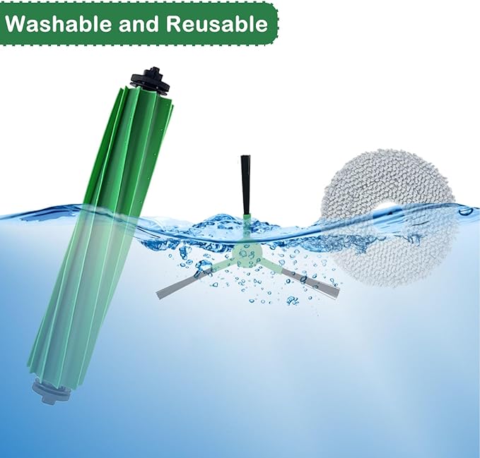 22 Pcs Replacement Parts for iRbot Roomba Plus 405 Combo/505 Combo Robot Vacuum Accessories Kit, Includes 2 Roller Brush,3 HEPA Filters, 4 Mop Pads, 6 Side Brush, 6 Dust Bags