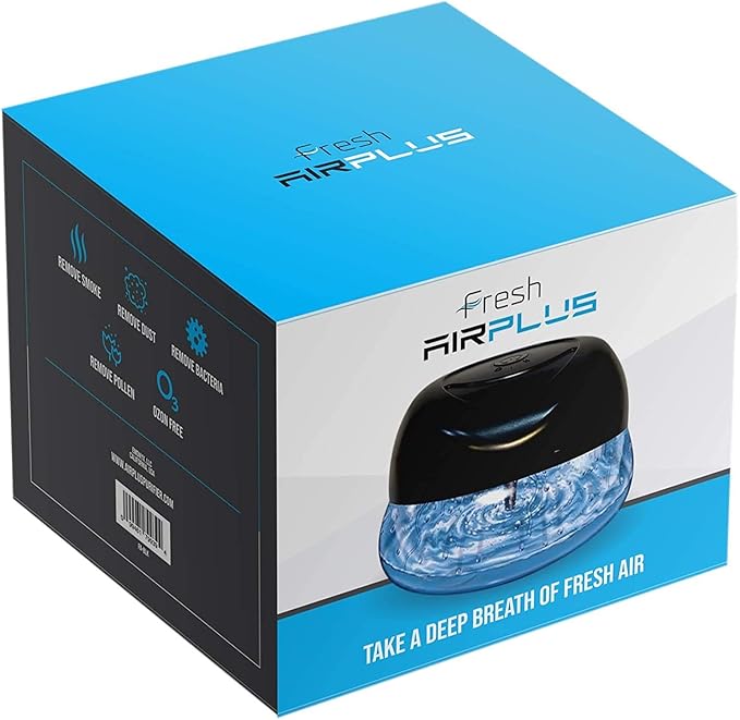 Bluonics Fresh Aire 4-Pack Water Air Washer, Air Revitalizer & Freshener with a bottle of of Tobacco Fragrance with Night Light 7 LED Changing Colors & White Noise
