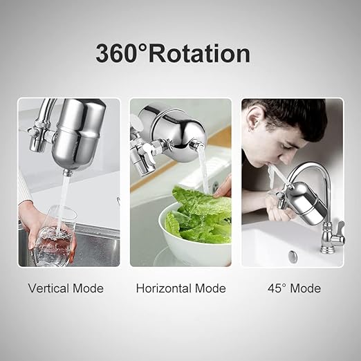 WINGSOL Faucet Filter Reusable Washable Filter Fit Well Water 304 Stainless Steel, Mainly Reduce Rust, Dirt, Sand and Partially Remove Odor Smell/Improve Taste, 250G 0.5µm Faucet Water Filter