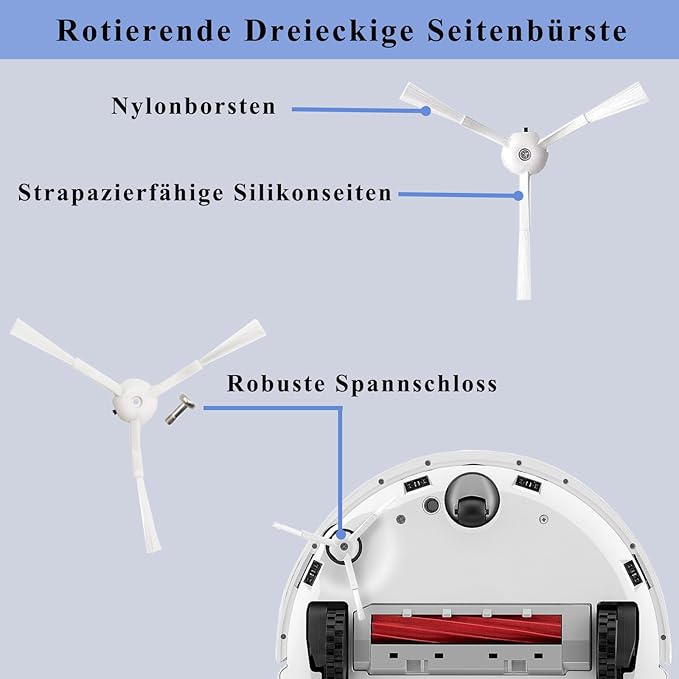 Accessories Kit Compatible with Roborock Q Revo【Not for Qrevo S/Pro/Plus/Maxv】Robtic Vacuum Cleaner, 2 Main Brush Roller, 4 Hepa Filters,4 Mop Pads,4 Dust Bags, 6 Side Brush,22 Pack Replacement Parts