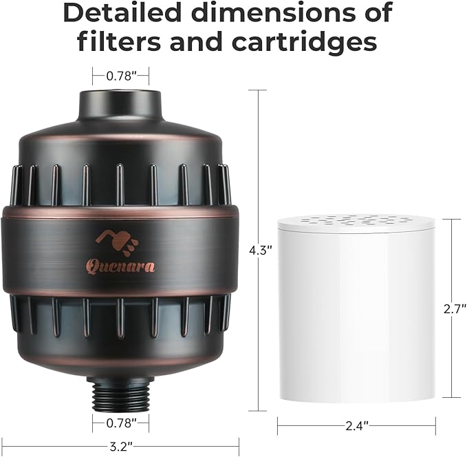 Upgrade Shower Filter,20-Stage Shower Head Filter with 2 Replaceable Filter Cartridges,High Output Shower Water Filter for Removing Chlorine and fluoride-Oil Rubbed Bronze