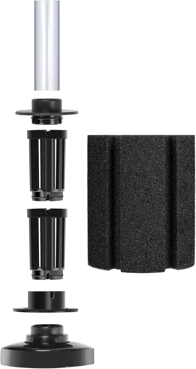 AQUANEAT Aquarium Sponge Filter Breeding Fry Betta Shrimp Nano Fish Tank 4pcs (M Large up to 50Gal)