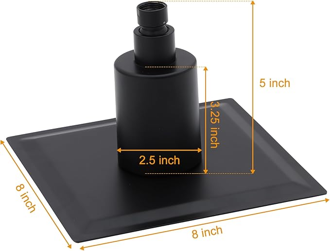 Dcolora Filtered Rain Shower Head – 10 Inch Matte Black 304 Stainless Steel with 16-Stage Water Filter, Nano Titanium Coating, Improves Skin & Hair – Filter Cartridge Included (Black, 8 Inch)