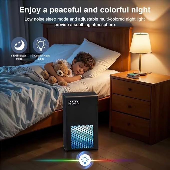 Dehumidifiers for Home, 99oz Water Tank Dehumidifier for Bedroom Basement Bathroom RV with Auto Shut Off, Drain Hose, Sleep Mode, (black)