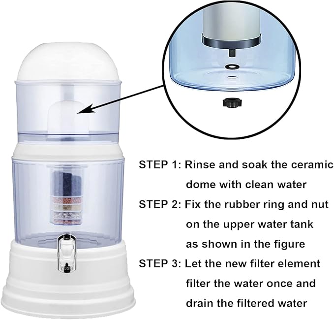 Huining Ceramic Dome Water Filter, Replacement for Pre-Filtration Unit, 0.15 to 0.5 Micron for Household Bucket Filtration System Pitcher (2 PCS)