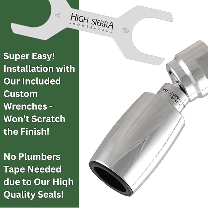 High Sierra Showerheads® - CLASSIC™ Solid Metal 1.25 GPM Award Winning, Ultra Low Flow Shower Head, Patented Nozzle Never Clogs - Brushed Nickel Finish